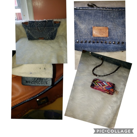 💕SOLD💕Denim Valentino Rockstud Crossbody Bag - Picture 7 of 8